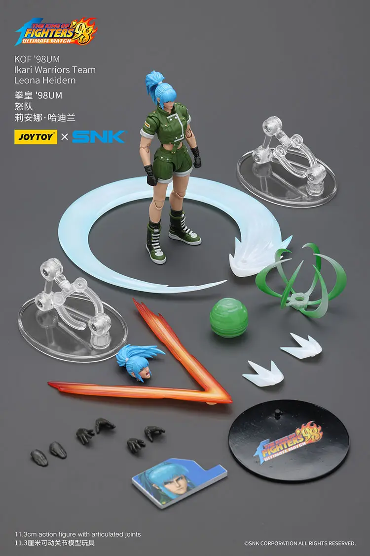 the parts of the Action Figure - Leona Heidern KOF _98 UM Ikari Warriors Team SNK 1 18 - JOYTOY The King of Fighters rectangle image