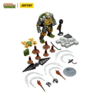 the parts of the Action Figure - Metalhead TMNT Nickelodeon 1 18 - JOYTOY Teenage Mutant Ninja Turtles in white background The Parts Of The Action Figure Metalhead Tmnt Nickelodeon 1 18 Joytoy Teenage Mutant Ninja Turtles In White Background