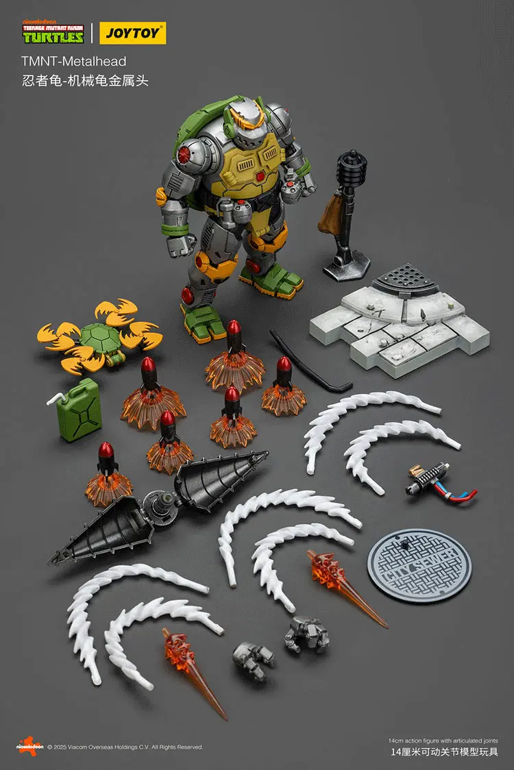the parts of the Action Figure - Metalhead TMNT Nickelodeon 1 18 - JOYTOY Teenage Mutant Ninja Turtles rectangle image The Parts Of The Action Figure Metalhead Tmnt Nickelodeon 1 18 Joytoy Teenage Mutant Ninja Turtles Rectangle Image