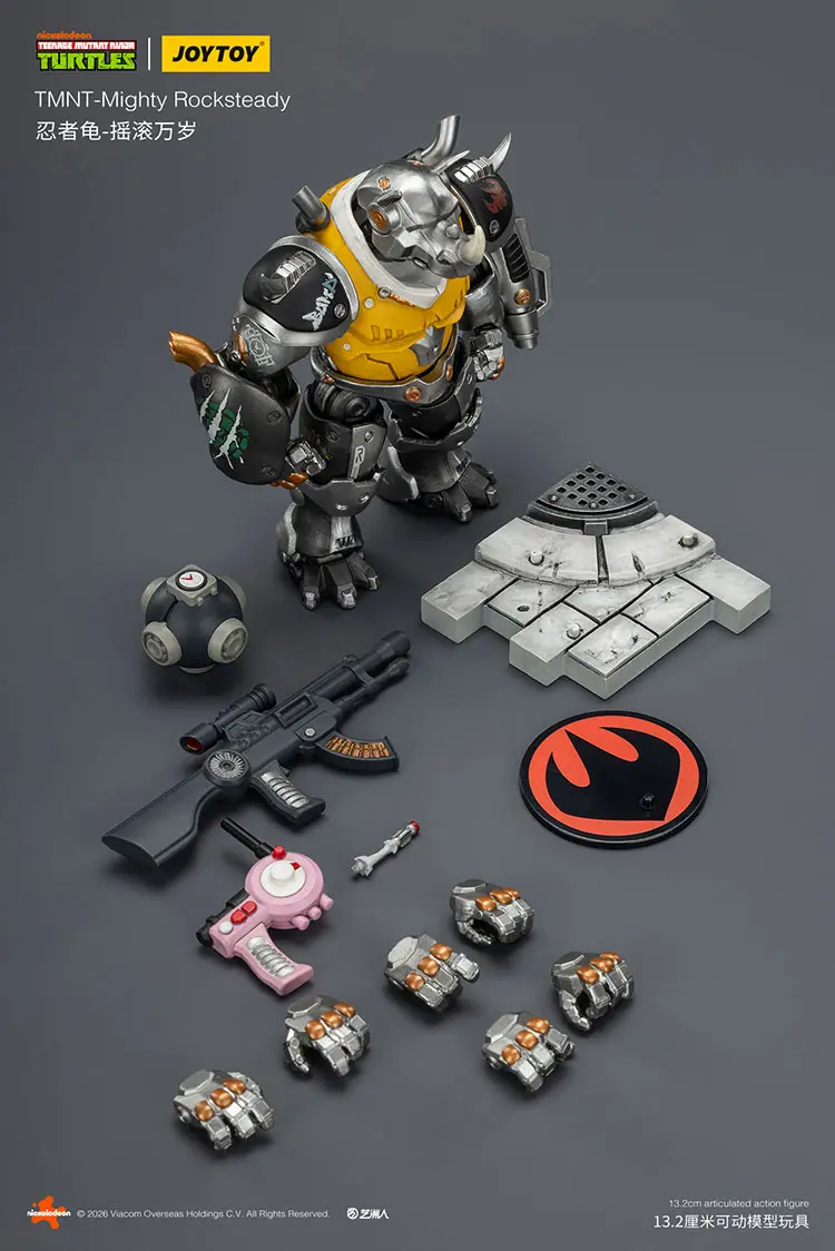the parts of the Action Figure - Mighty Rocksteady TMNT Nickelodeon 1 18 - JOYTOY Teenage Mutant Ninja Turtles rectangle image The Parts Of The Action Figure Mighty Rocksteady Tmnt Nickelodeon 1 18 Joytoy Teenage Mutant Ninja Turtles Rectangle Image