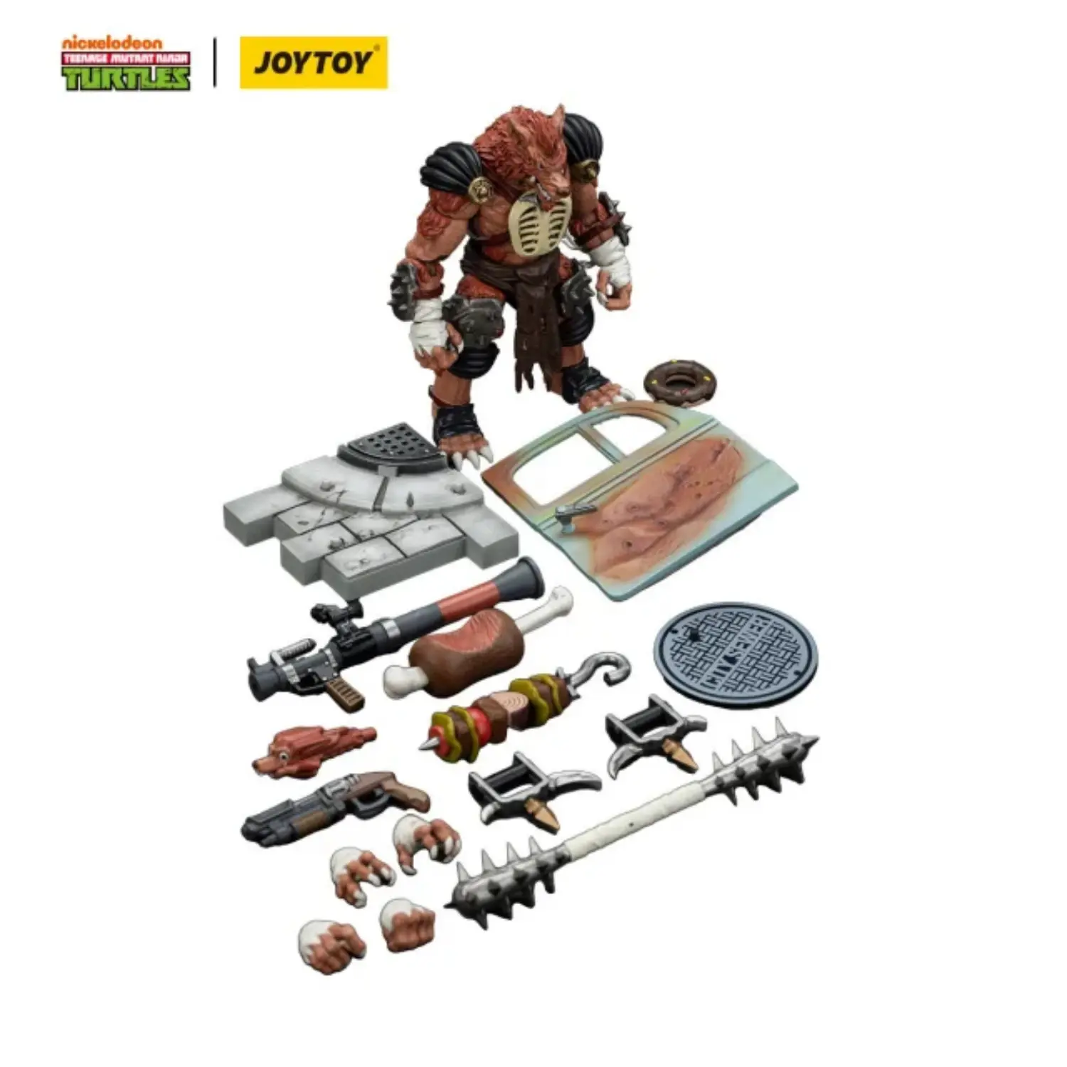 the parts of the Action Figure - Rahzar TMNT Nickelodeon 1 18 - JOYTOY Teenage Mutant Ninja Turtles in white background The Parts Of The Action Figure Rahzar Tmnt Nickelodeon 1 18 Joytoy Teenage Mutant Ninja Turtles In White Background