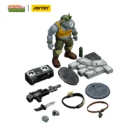 the parts of the Action Figure - Rocksteady TMNT Nickelodeon 1 18 - JOYTOY Teenage Mutant Ninja Turtles in white background The Parts Of The Action Figure Rocksteady Tmnt Nickelodeon 1 18 Joytoy Teenage Mutant Ninja Turtles In White Background
