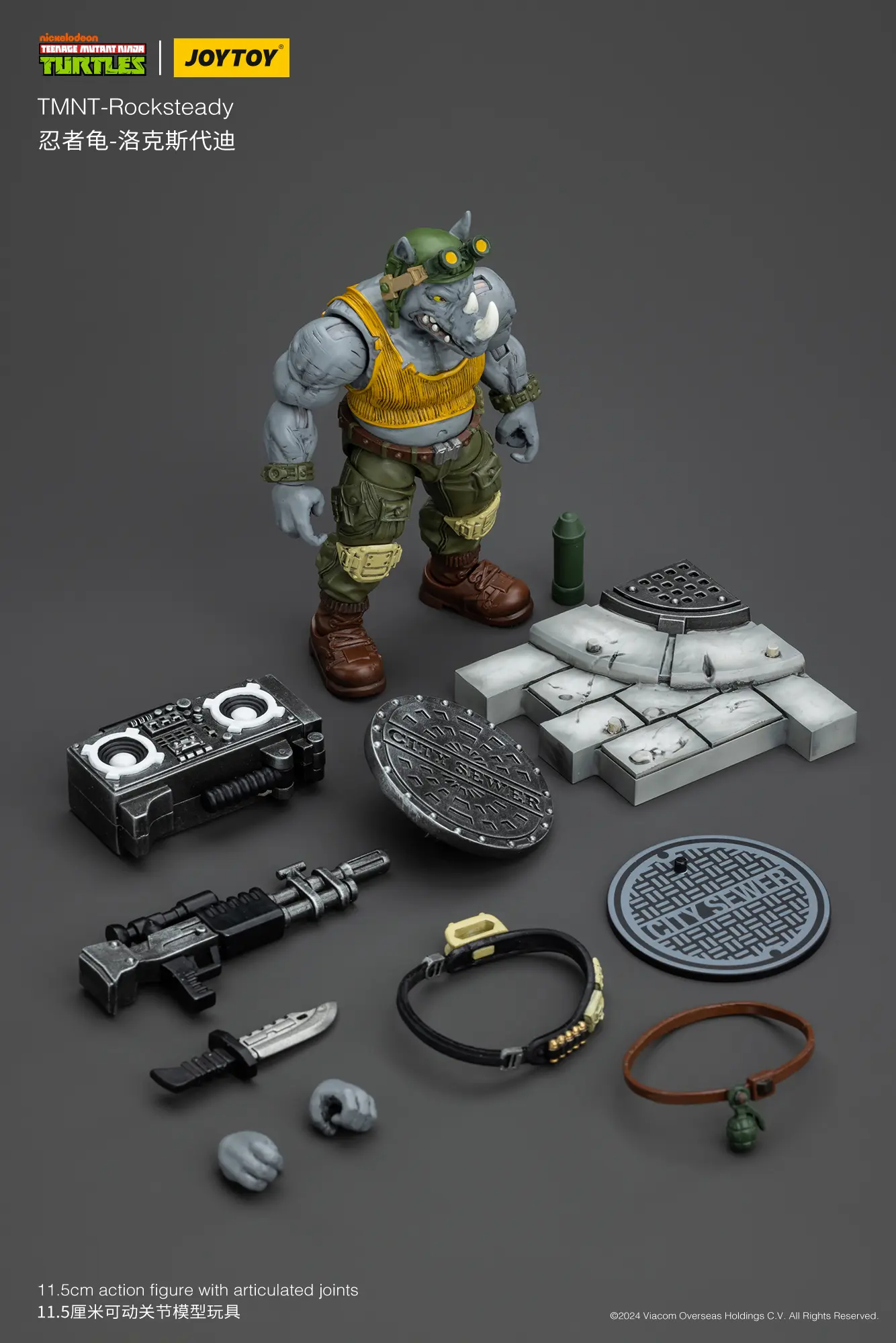 the parts of the Action Figure - Rocksteady TMNT Nickelodeon 1 18 - JOYTOY Teenage Mutant Ninja Turtles rectangle image The Parts Of The Action Figure Rocksteady Tmnt Nickelodeon 1 18 Joytoy Teenage Mutant Ninja Turtles Rectangle Image