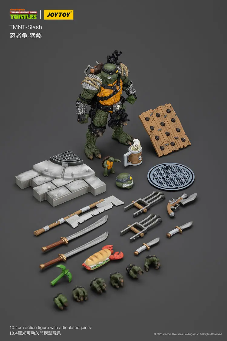 the parts of the Action Figure - Slash TMNT Nickelodeon 1 18 - JOYTOY Teenage Mutant Ninja Turtles rectangle image The Parts Of The Action Figure Slash Tmnt Nickelodeon 1 18 Joytoy Teenage Mutant Ninja Turtles Rectangle Image