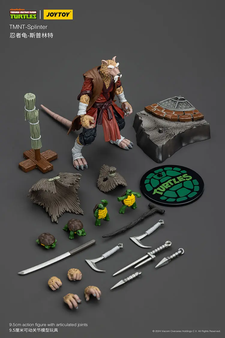 the parts of the Action Figure - Splinter with Baby Turtles TMNT Nickelodeon 1 18 - JOYTOY Teenage Mutant Ninja Turtles rectangle image The Parts Of The Action Figure Splinter With Baby Turtles Tmnt Nickelodeon 1 18 Joytoy Teenage Mutant Ninja Turtles Rectangle Image