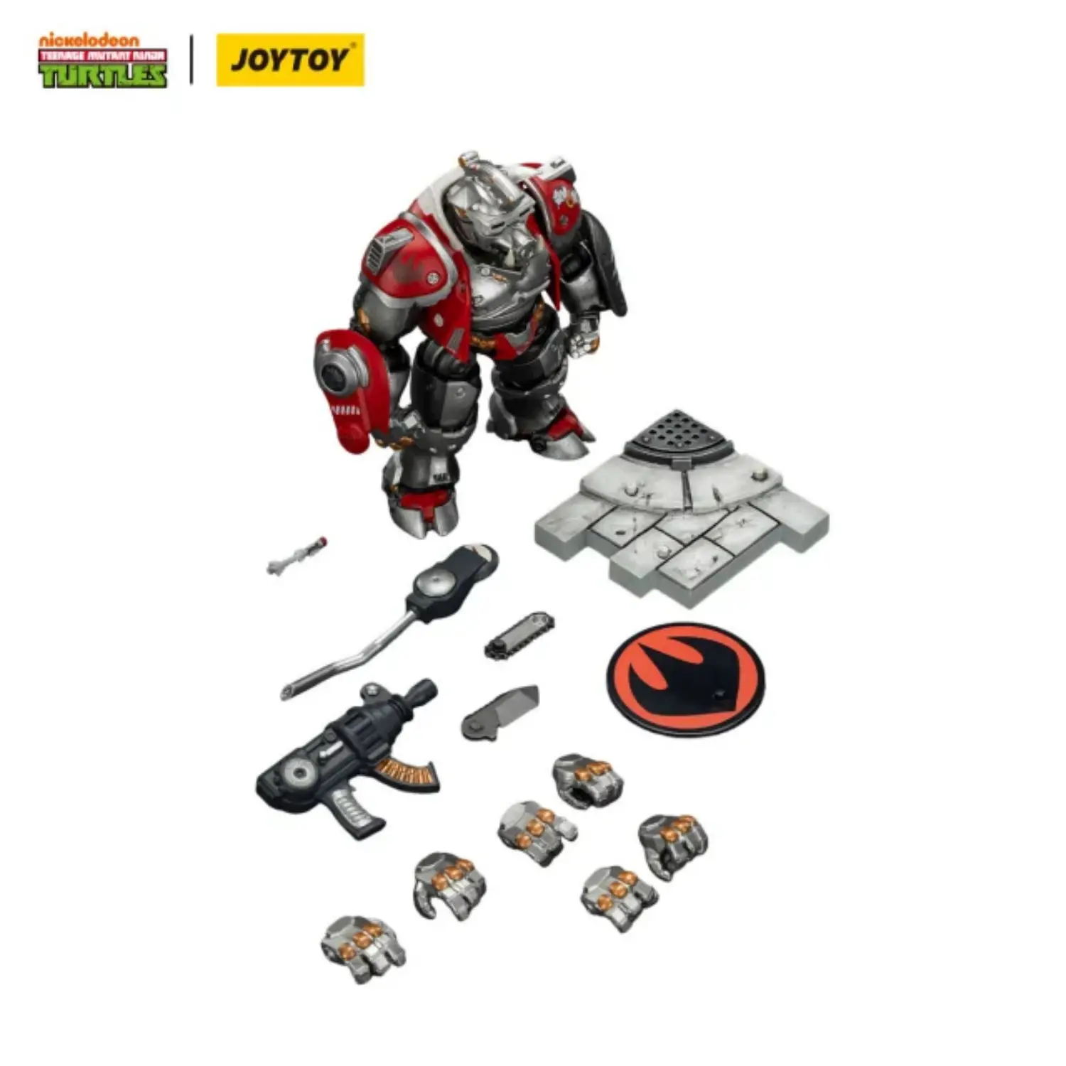 The Parts Of The Action Figure Super Bebop Tmnt Nickelodeon 1 18 Joytoy Teenage Mutant Ninja Turtles In White Background