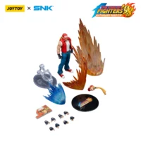 the parts of the Action Figure - Terry Bogard KOF _98 UM Fatal Fury Team SNK 1 18 - JOYTOY The King of Fighters in white background Action Figure - Terry Bogard KOF '98 UM Fatal Fury Team SNK 1/18 - JOYTOY The King of Fighters