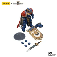 The Parts Of The Action Figure Ultramarines Victrix Honour Guard With Storm Shield And Power Sword 1 18 Joytoy Warhammer 40k In White Background