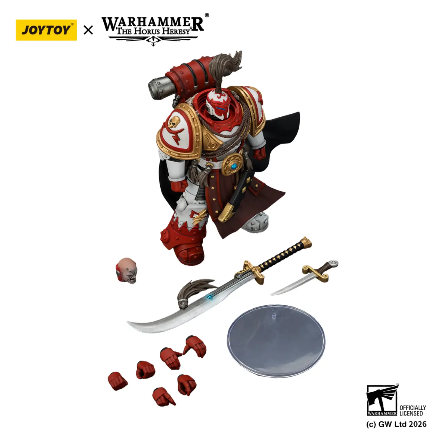 the parts of the Action Figure - White Scars Hibou Khan 1 18 - JoyToy Warhammer The Horus Heresy in white background The Parts Of The Action Figure White Scars Hibou Khan 1 18 Joytoy Warhammer The Horus Heresy In White Background