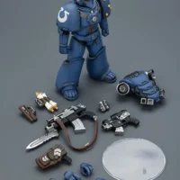 the parts of the Action Figure – JoyToy Ultramarines Legion MKVI Tactical Legionary with Chain-Bayonet 1 18 – Warhammer The Horus Heresy rectangle image