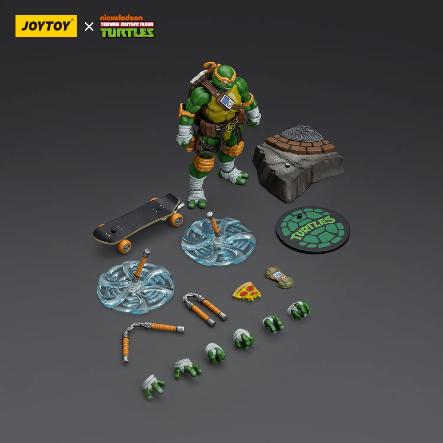 the parts of the Action Figure – Michelangelo TMNT Nickelodeon 1 18 – JOYTOY Teenage Mutant Ninja Turtles the parts of the Action Figure – Michelangelo TMNT Nickelodeon 1 18 – JOYTOY Teenage Mutant Ninja Turtles