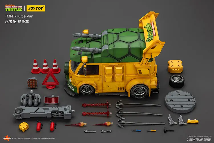 The Parts Of The Vehicle Model Turtle Van (party Wagon) Tmnt Nickelodeon 1 18 Joytoy Teenage Mutant Ninja Turtles Rectangle Image