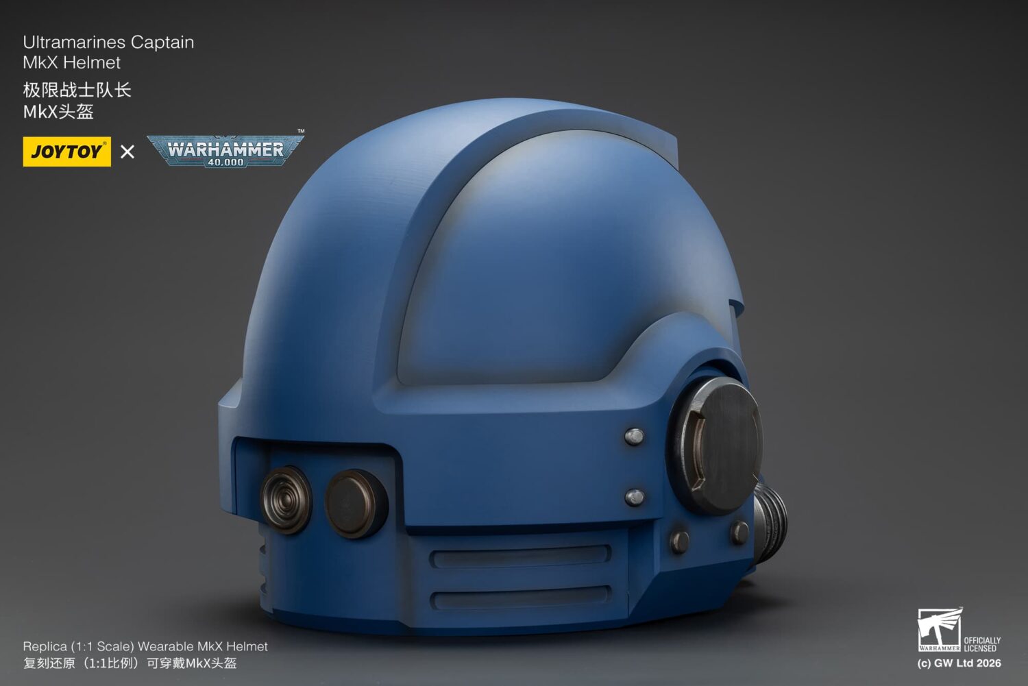 The Right Back Of The Action Figure Joytoy Ultramarines Captain Mkx Helmet 1 1 Life Size Replica Warhammer 40k Rectangle Image