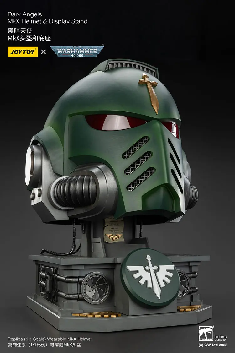 the right front of Action Figure Helmet - Dark Angels MkX 1 1 Life-Size Wearable Replica and Display Stand - JOYTOY Warhammer 40K rectangle image 2 The Right Front Of Action Figure Helmet Dark Angels Mkx 1 1 Life Size Wearable Replica And Display Stand Joytoy Warhammer 40k Rectangle Image 2
