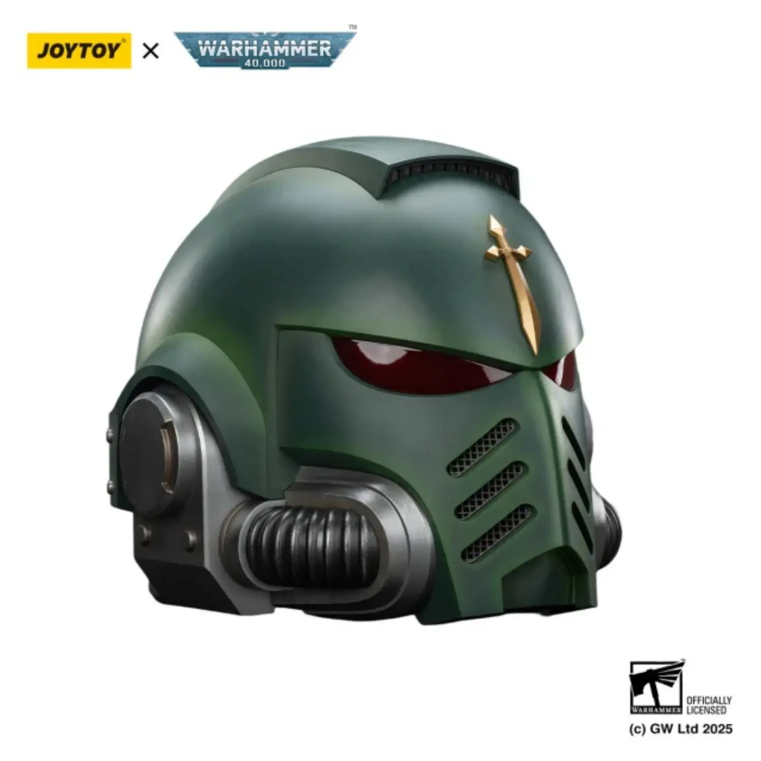the right front of Action Figure Helmet - Dark Angels MkX 1 1 Life-Size Wearable Replica without Display Stand - JOYTOY Warhammer 40K in white background The Right Front Of Action Figure Helmet Dark Angels Mkx 1 1 Life Size Wearable Replica Without Display Stand Joytoy Warhammer 40k In White Background
