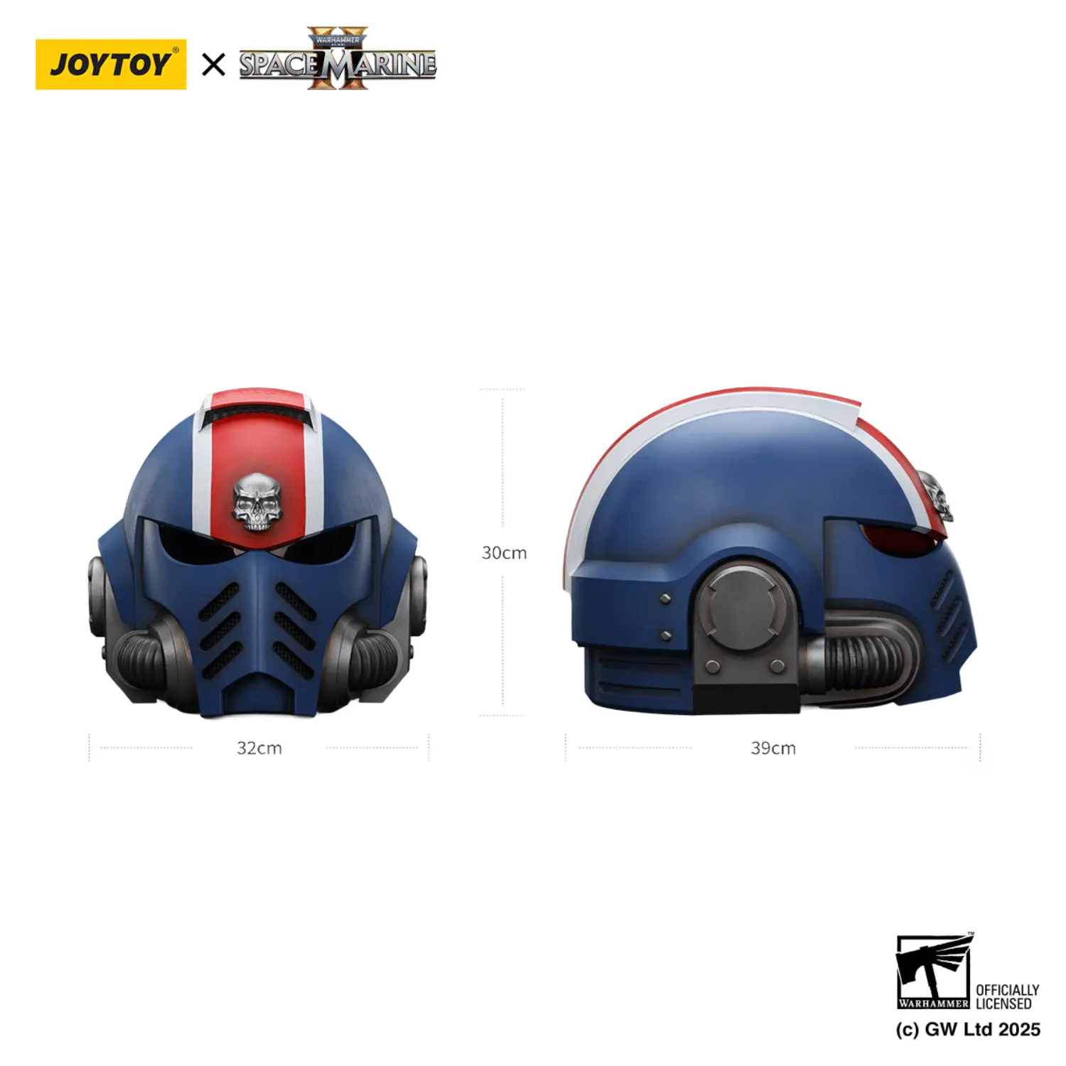 the size of Action Figure Helmet - Ultramarines Lieutenant Titus MkX 1 1 Life-Size Wearable Replica - JOYTOY Warhammer 40K in white background The Size Of Action Figure Helmet Ultramarines Lieutenant Titus Mkx 1 1 Life Size Wearable Replica Joytoy Warhammer 40k In White Background