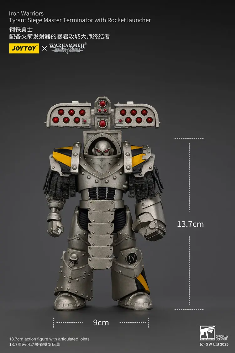 The Size Of Action Figure Iron Warriors Tyrant Siege Master Terminator With Rocket Launcher 1 18 Jotyoy Warhammer The Horus Heresy Rectangle Image