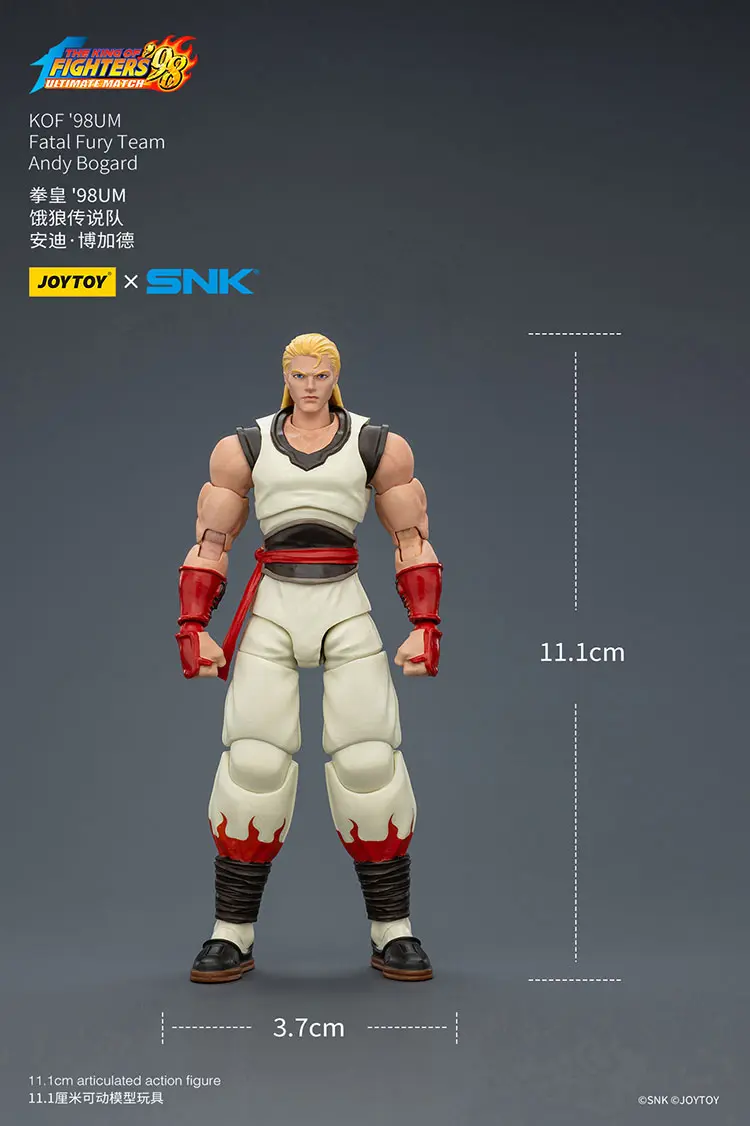 the size of the Action Figure - Andy Bogard KOF _98 UM Fatal Fury Team SNK 1 18 - JOYTOY The King of Fighters rectangle image Action Figure - Andy Bogard KOF '98 UM Fatal Fury Team SNK 1/18 - JOYTOY The King of Fighters