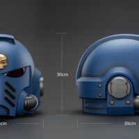 The Size Of The Action Figure Joytoy Ultramarines Captain Mkx Helmet 1 1 Life Size Replica Warhammer 40k Rectangle Image