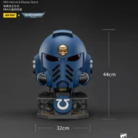 The Size Of The Action Figure Joytoy Ultramarines Captain Mkx Helmet & Display Stand 1 1 Life Size Replica Warhammer 40k Rectangle Image
