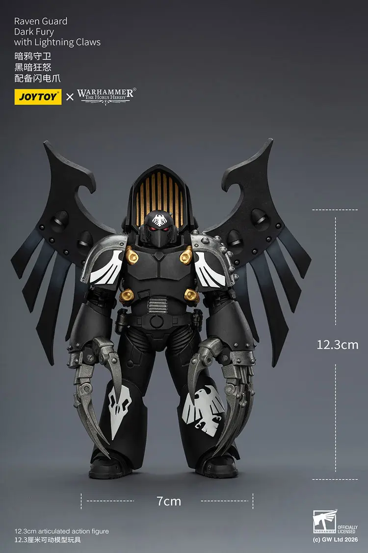 the size of the Action Figure - JoyToy Raven Guard Dark Fury with Lightning Claws 1 18 - Warhammer The Horus Heresy rectangle image