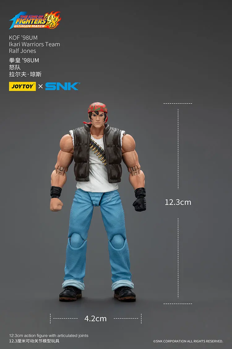 the size of the Action Figure - Ralf Jones KOF _98 UM Ikari Warriors Team SNK 1 18 - JOYTOY The King of Fighters rectangle image Action Figure - Ralf Jones KOF '98 UM Ikari Warriors Team SNK 1/18 - JOYTOY The King of Fighters