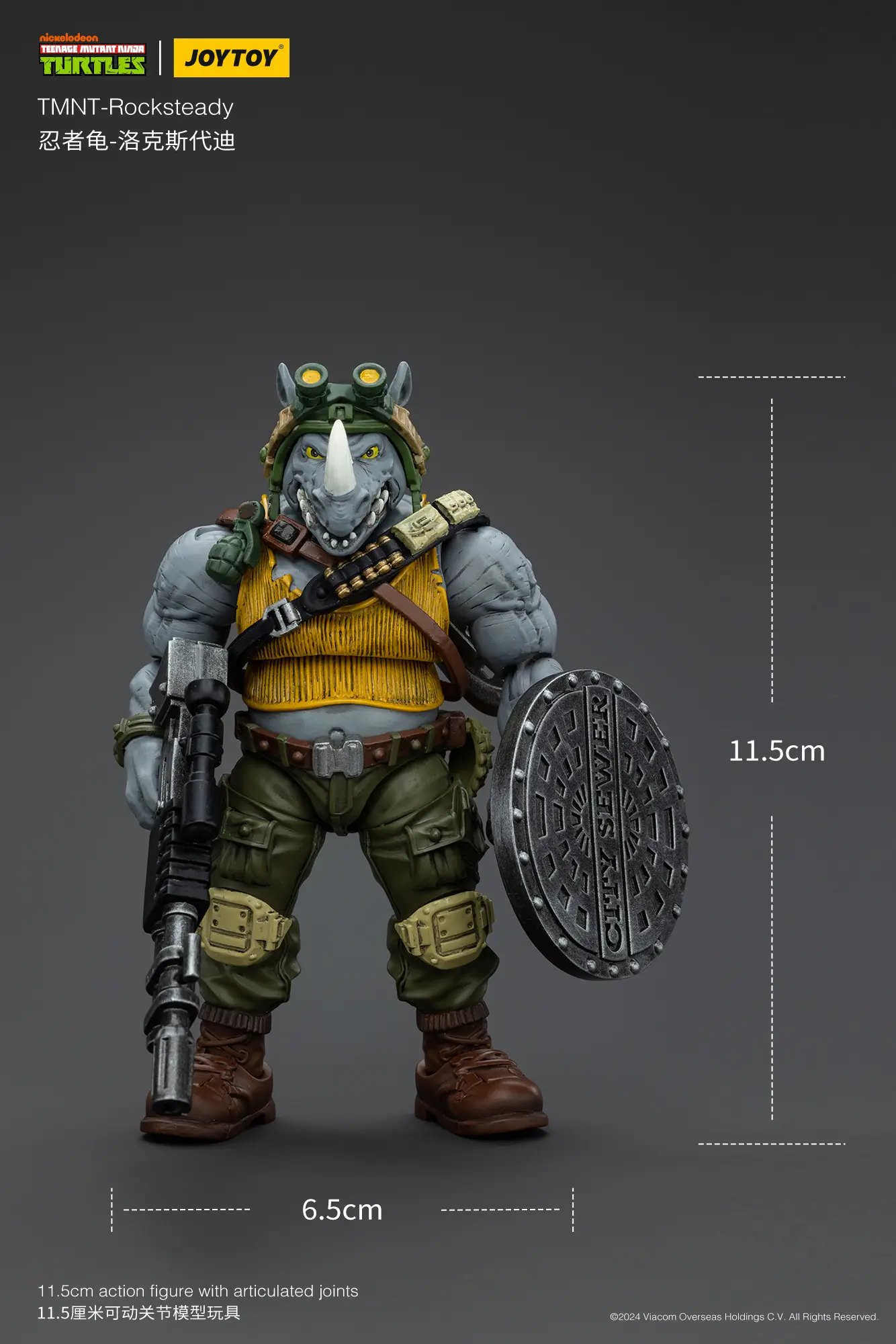 the size of the Action Figure - Rocksteady TMNT Nickelodeon 1 18 - JOYTOY Teenage Mutant Ninja Turtles rectangle image The Size Of The Action Figure Rocksteady Tmnt Nickelodeon 1 18 Joytoy Teenage Mutant Ninja Turtles Rectangle Image