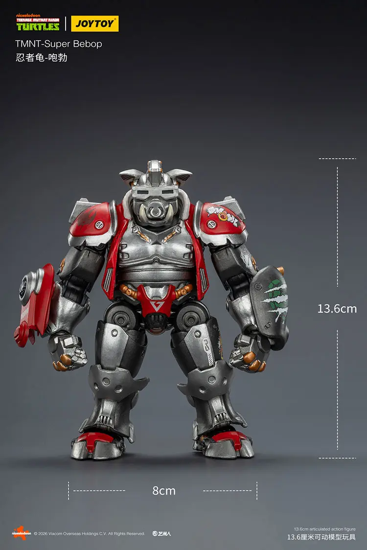 The Size Of The Action Figure Super Bebop Tmnt Nickelodeon 1 18 Joytoy Teenage Mutant Ninja Turtles Rectangle Image