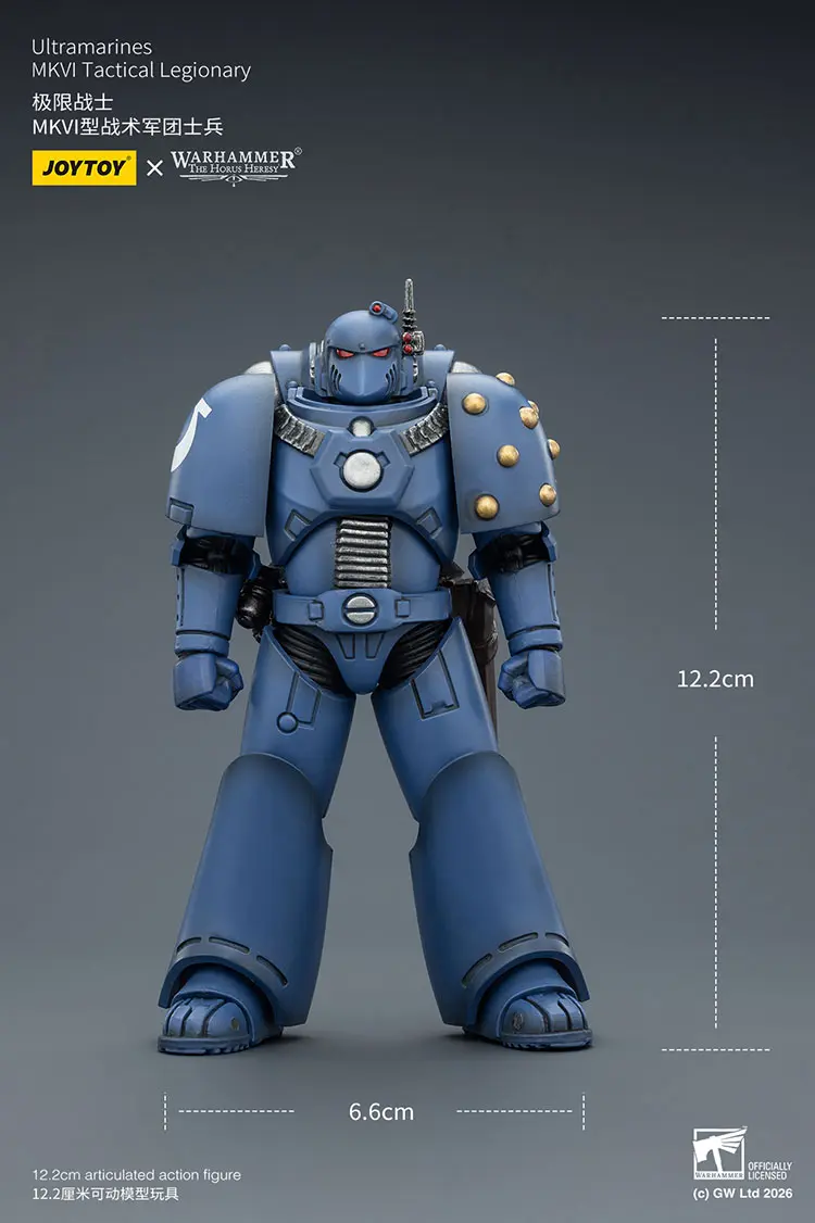 the size of the Action Figure – JoyToy Ultramarines Legion MKVI Tactical Legionary with Chain-Bayonet 1 18 – Warhammer The Horus Heresy rectangle image