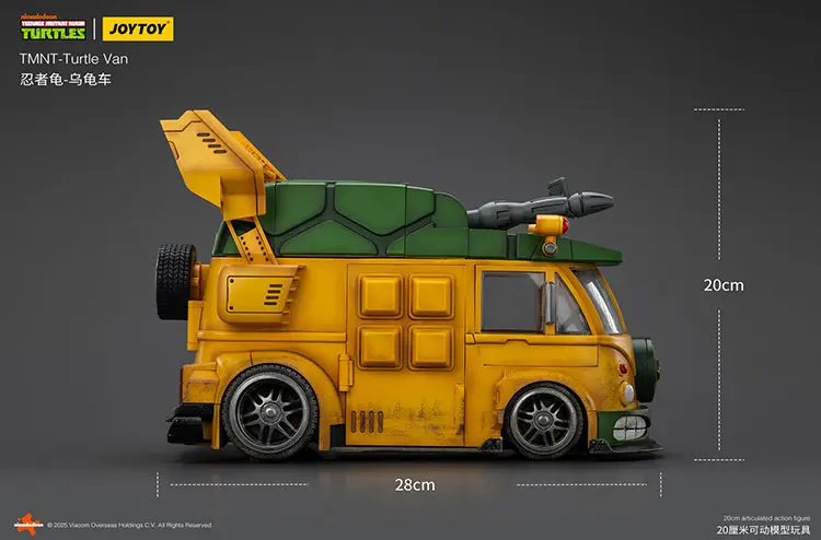 The Size Of The Vehicle Model Turtle Van (party Wagon) Tmnt Nickelodeon 1 18 Joytoy Teenage Mutant Ninja Turtles Rectangle Image