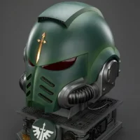 the upward left front of Action Figure Helmet - Dark Angels MkX 1 1 Life-Size Wearable Replica and Display Stand - JOYTOY Warhammer 40K rectangle image The Upward Left Front Of Action Figure Helmet Dark Angels Mkx 1 1 Life Size Wearable Replica And Display Stand Joytoy Warhammer 40k Rectangle Image
