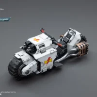 the upward left front side of Action Figure Vehicle - White Scars Raider-pattern Combat Bike 1 18 - JOYTOY Warhammer 40K rectangle image The Upward Left Front Side Of Action Figure Vehicle White Scars Raider Pattern Combat Bike 1 18 Joytoy Warhammer 40k Rectangle Image