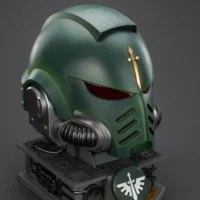 the upward right front of Action Figure Helmet - Dark Angels MkX 1 1 Life-Size Wearable Replica and Display Stand - JOYTOY Warhammer 40K rectangle image The Upward Right Front Of Action Figure Helmet Dark Angels Mkx 1 1 Life Size Wearable Replica And Display Stand Joytoy Warhammer 40k Rectangle Image