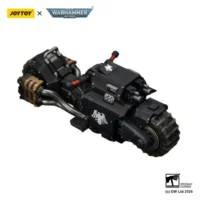 the upward right front of Action Figure Vehicle - Raven Guard Raider-pattern Combat Bike with twin-linked bolt rifles 1 18 - JOYTOY Warhammer 40K in white background The Upward Right Front Of Action Figure Vehicle Raven Guard Raider Pattern Combat Bike With Twin Linked Bolt Rifles 1 18 Joytoy Warhammer 40k In White Background