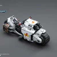 the upward right front side of Action Figure Vehicle - White Scars Raider-pattern Combat Bike 1 18 - JOYTOY Warhammer 40K rectangle image The Upward Right Front Side Of Action Figure Vehicle White Scars Raider Pattern Combat Bike 1 18 Joytoy Warhammer 40k Rectangle Image