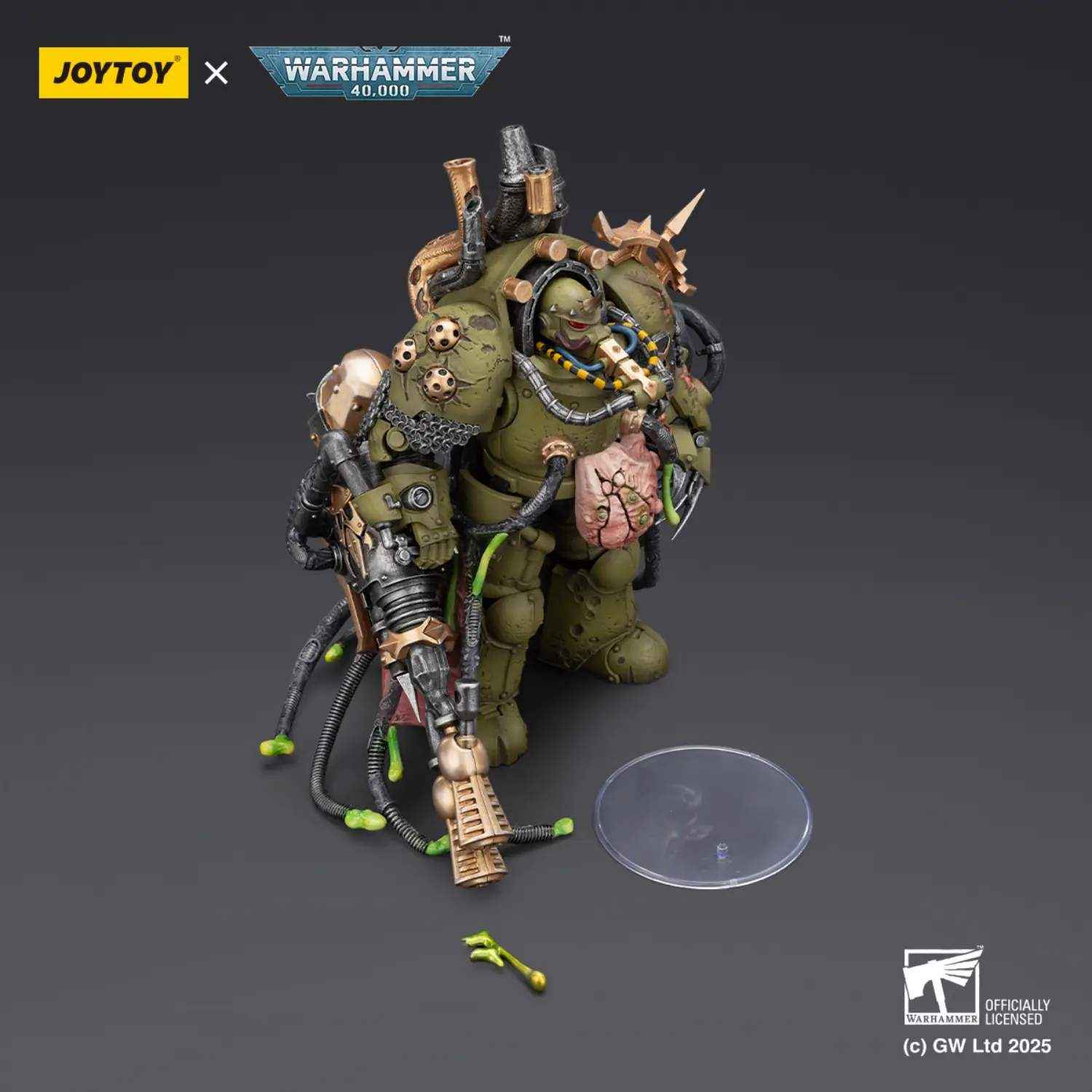 the upward side of the Action Figure - JoyToy Death Guard Lord of Virulence with Power Fist and Twin Plague Spewer 1 18 - Warhammer 40K the upward side of the Action Figure - JoyToy Death Guard Lord of Virulence with Power Fist and Twin Plague Spewer 1 18 - Warhammer 40K