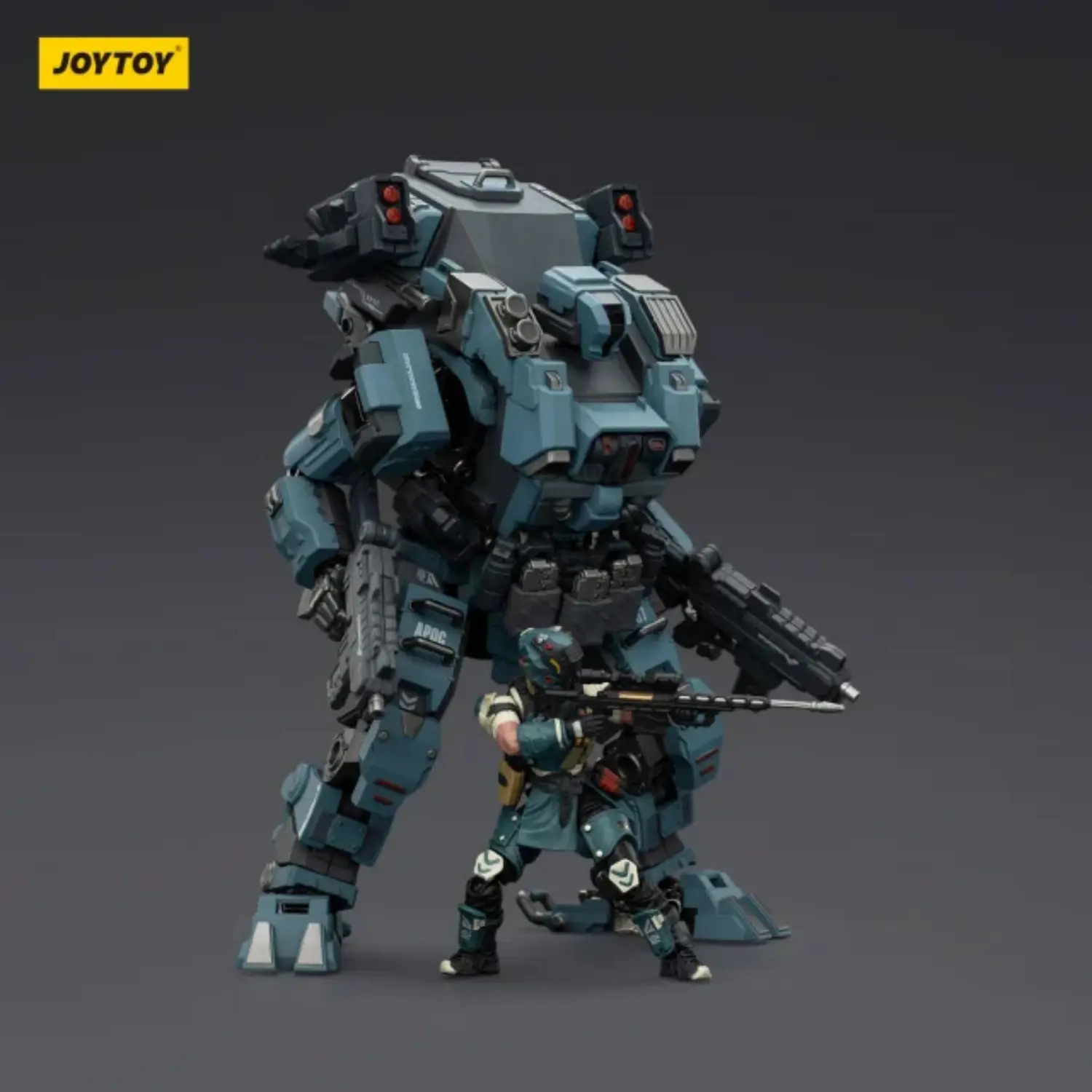 Action Figure - APOC Falcon Riot Control Mech ST-8607 & UNSC Sniper Foster 1/25 - JOYTOY Dark Source