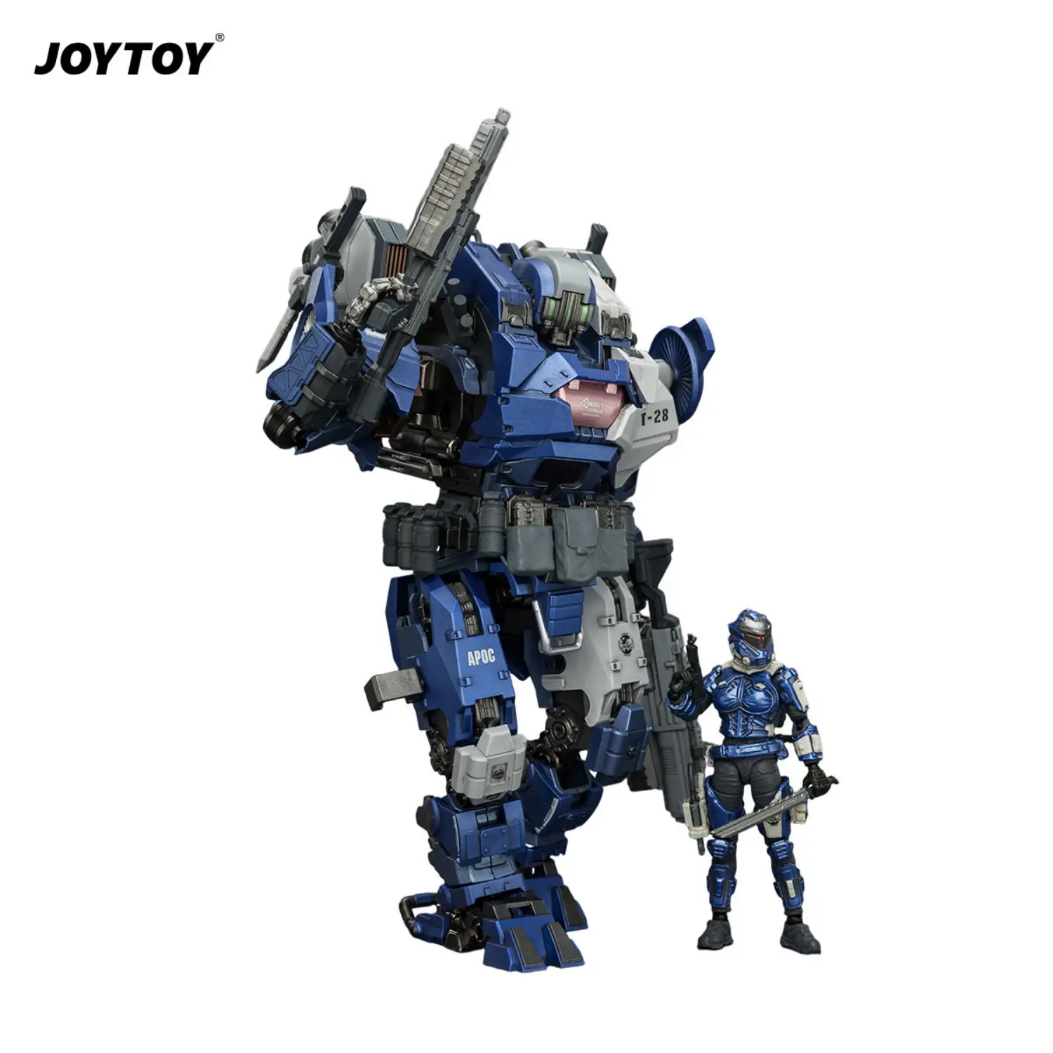 Action Figure Apoc Series Crusher Rapid Assault Mech St 8628 And Unsc Assaulter Fjord 1 25 Joytoy Dark Source In White Background 5