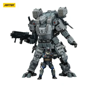 Action Figure Apoc Sky Tempest Fire Strike Mech St 8614 & Unsc Breacher Benjamin 1 25 Joytoy Dark Source In White Background