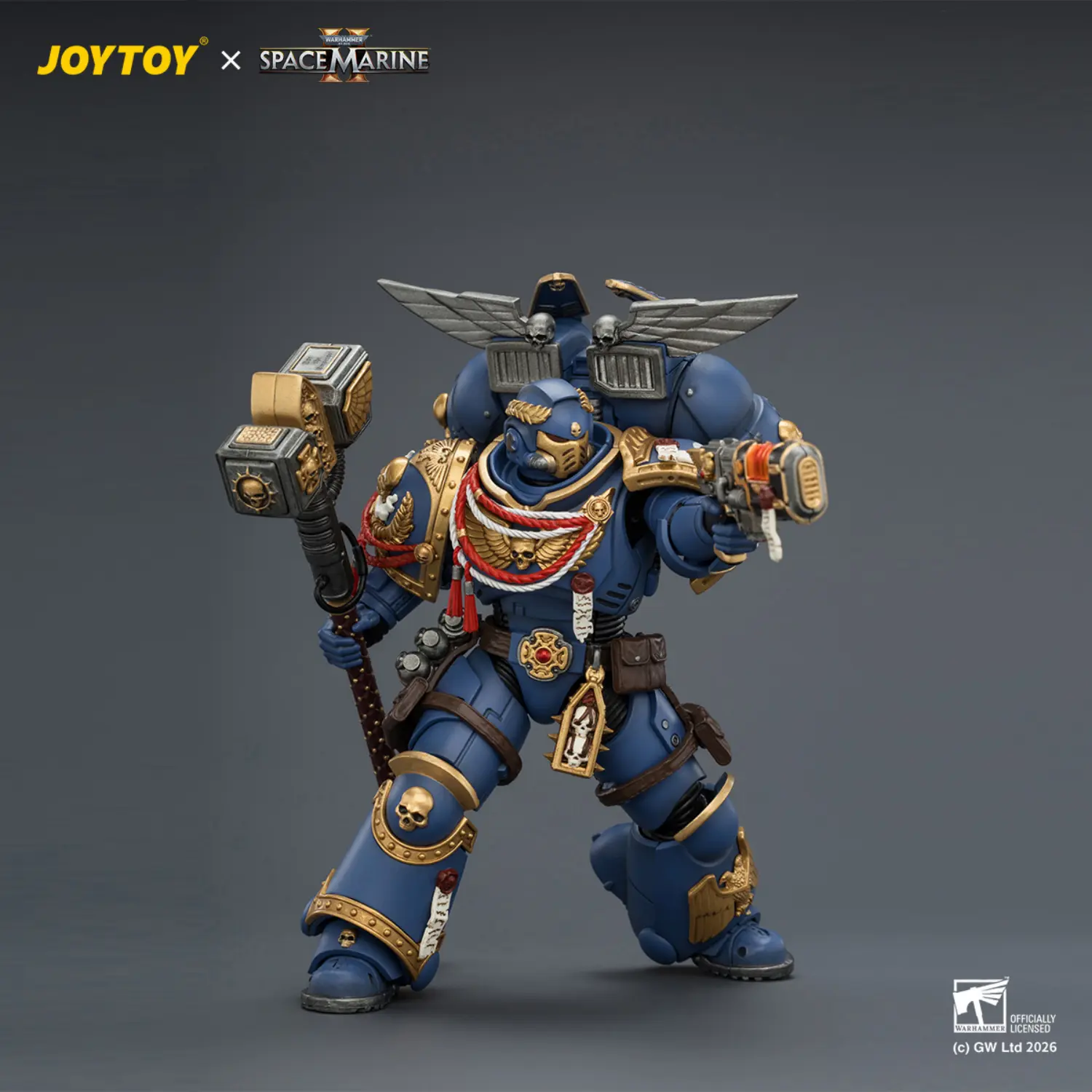 Action Figure - Game Edition Ultramarines Assault Intercessor with Jump Pack, Thunderhammer and Neo-volkite Pistol 1 18 - JOYTOY Warhammer 40K Action Figure Game Edition Ultramarines Assault Intercessor With Jump Pack, Thunderhammer And Neo Volkite Pistol 1 18 Joytoy Warhammer 40k