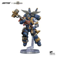 Action Figure - Game Edition Ultramarines Assault Intercessor with Jump Pack, Thunderhammer and Neo-volkite Pistol on display stand 1 18 - JOYTOY Warhammer 40K in white background Action Figure Game Edition Ultramarines Assault Intercessor With Jump Pack, Thunderhammer And Neo Volkite Pistol On Display Stand 1 18 Joytoy Warhammer 40k In White Background