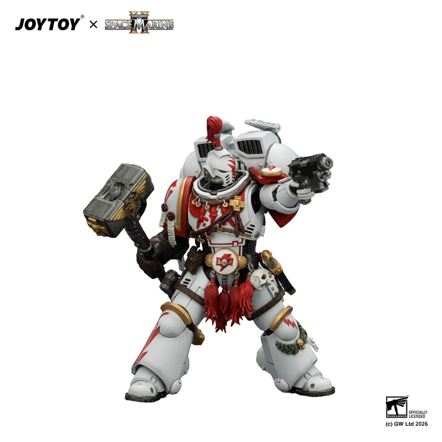 Action Figure - Game Edition White Scars Assault Intercessor Champion with Thunder Hammer and Bolt Pistol 1 18 - JOYTOY Warhammer 40K in white background 3 Action Figure Game Edition White Scars Assault Intercessor Champion With Thunder Hammer And Bolt Pistol 1 18 Joytoy Warhammer 40k In White Background 3