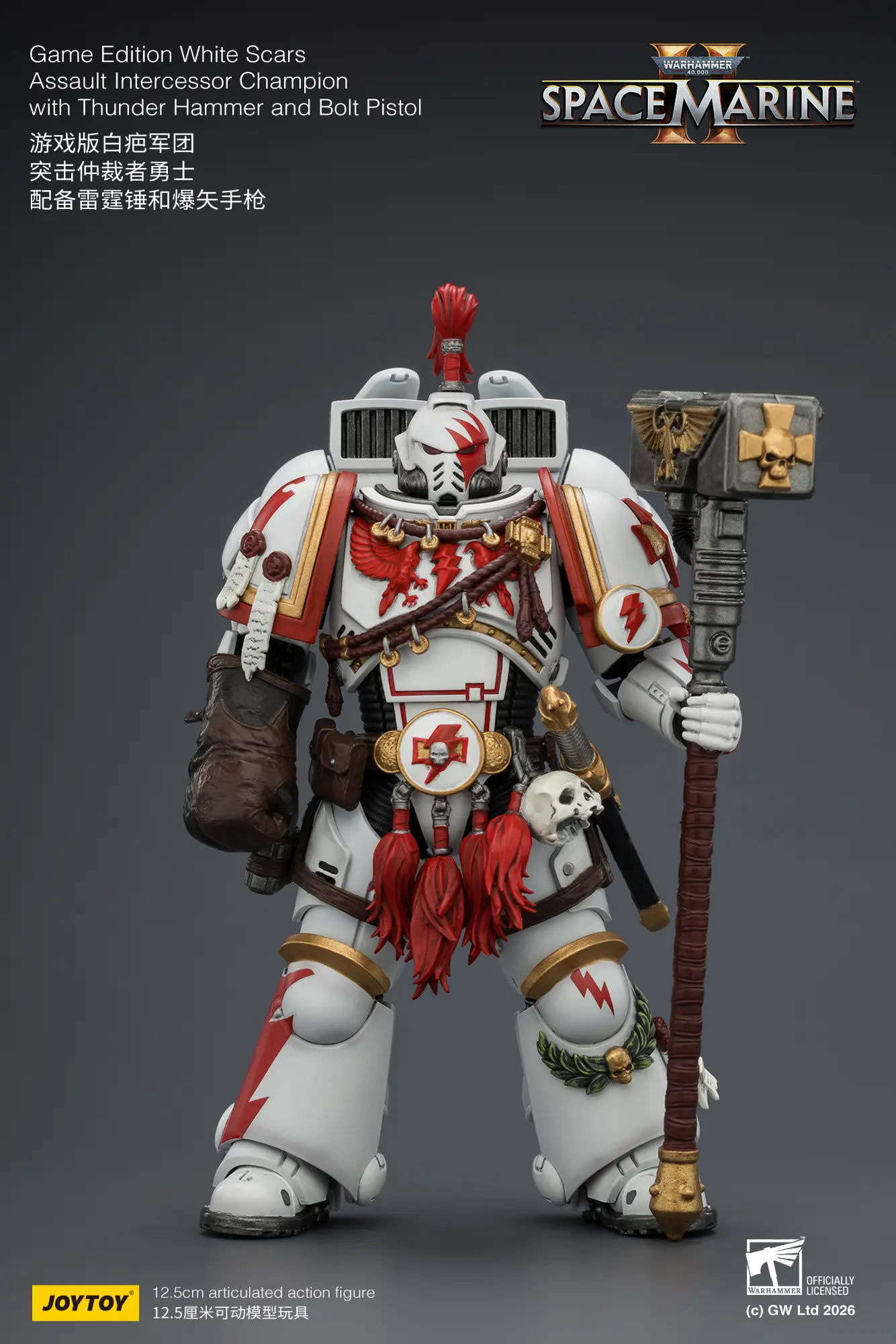 Action Figure - Game Edition White Scars Assault Intercessor Champion with Thunder Hammer and Bolt Pistol 1 18 - JOYTOY Warhammer 40K rectangle image 1 Action Figure Game Edition White Scars Assault Intercessor Champion With Thunder Hammer And Bolt Pistol 1 18 Joytoy Warhammer 40k Rectangle Image 1