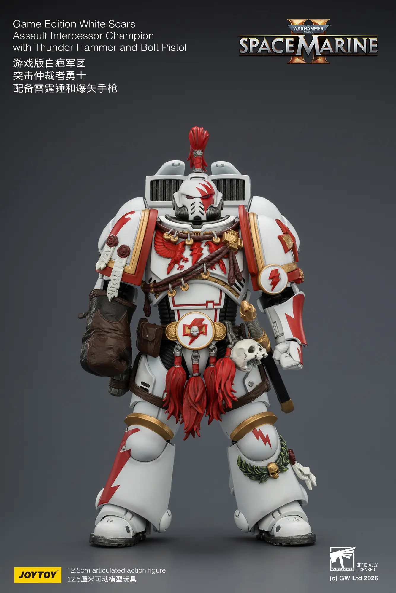 Action Figure - Game Edition White Scars Assault Intercessor Champion with Thunder Hammer and Bolt Pistol 1 18 - JOYTOY Warhammer 40K rectangle image 11 Action Figure Game Edition White Scars Assault Intercessor Champion With Thunder Hammer And Bolt Pistol 1 18 Joytoy Warhammer 40k Rectangle Image 11