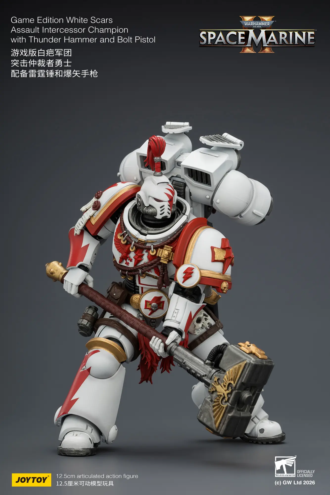 Action Figure - Game Edition White Scars Assault Intercessor Champion with Thunder Hammer and Bolt Pistol 1 18 - JOYTOY Warhammer 40K rectangle image 6 Action Figure Game Edition White Scars Assault Intercessor Champion With Thunder Hammer And Bolt Pistol 1 18 Joytoy Warhammer 40k Rectangle Image 6