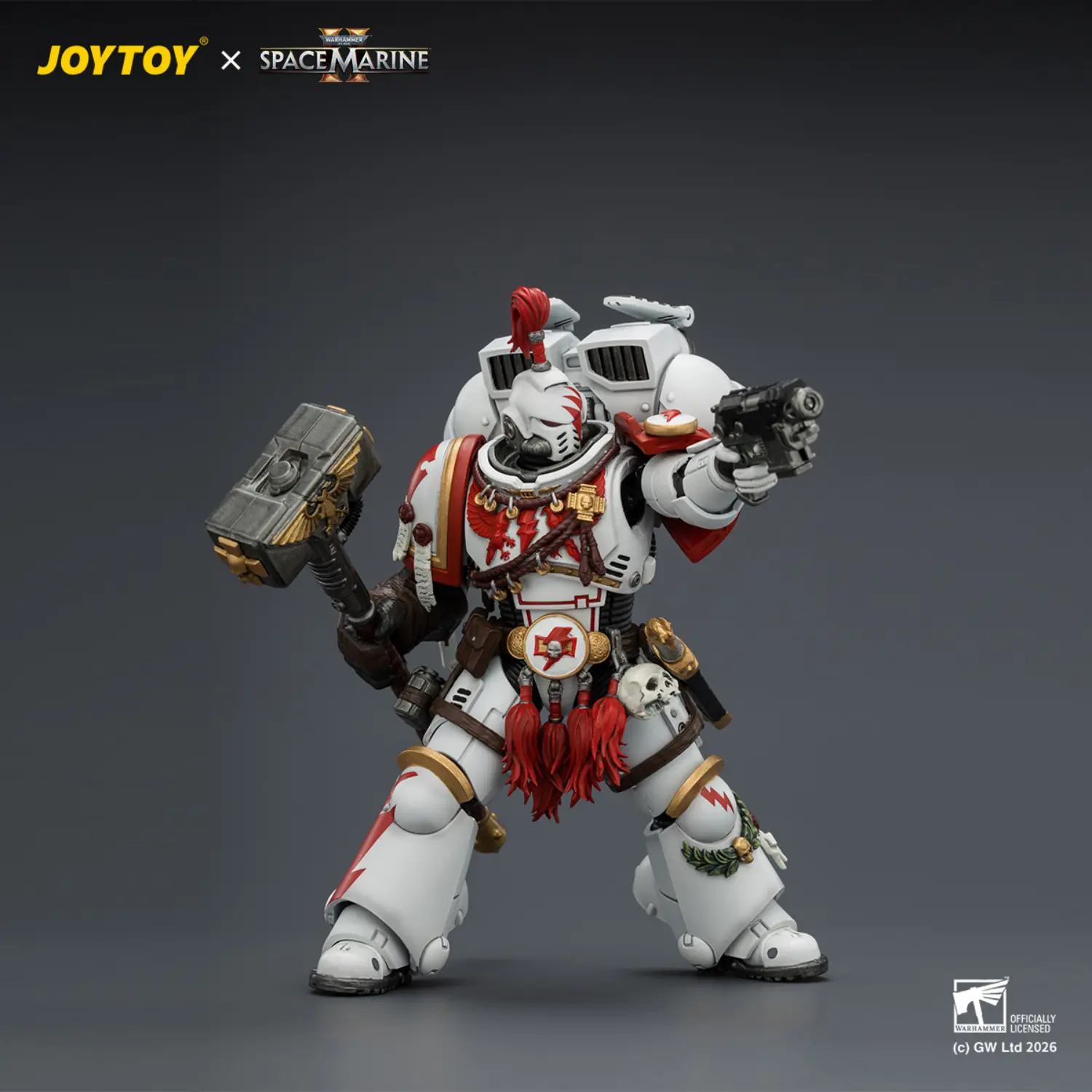 Action Figure - Game Edition White Scars Assault Intercessor Champion with Thunder Hammer and Bolt Pistol 1 18 - JOYTOY Warhammer 40K Action Figure Game Edition White Scars Assault Intercessor Champion With Thunder Hammer And Bolt Pistol 1 18 Joytoy Warhammer 40k