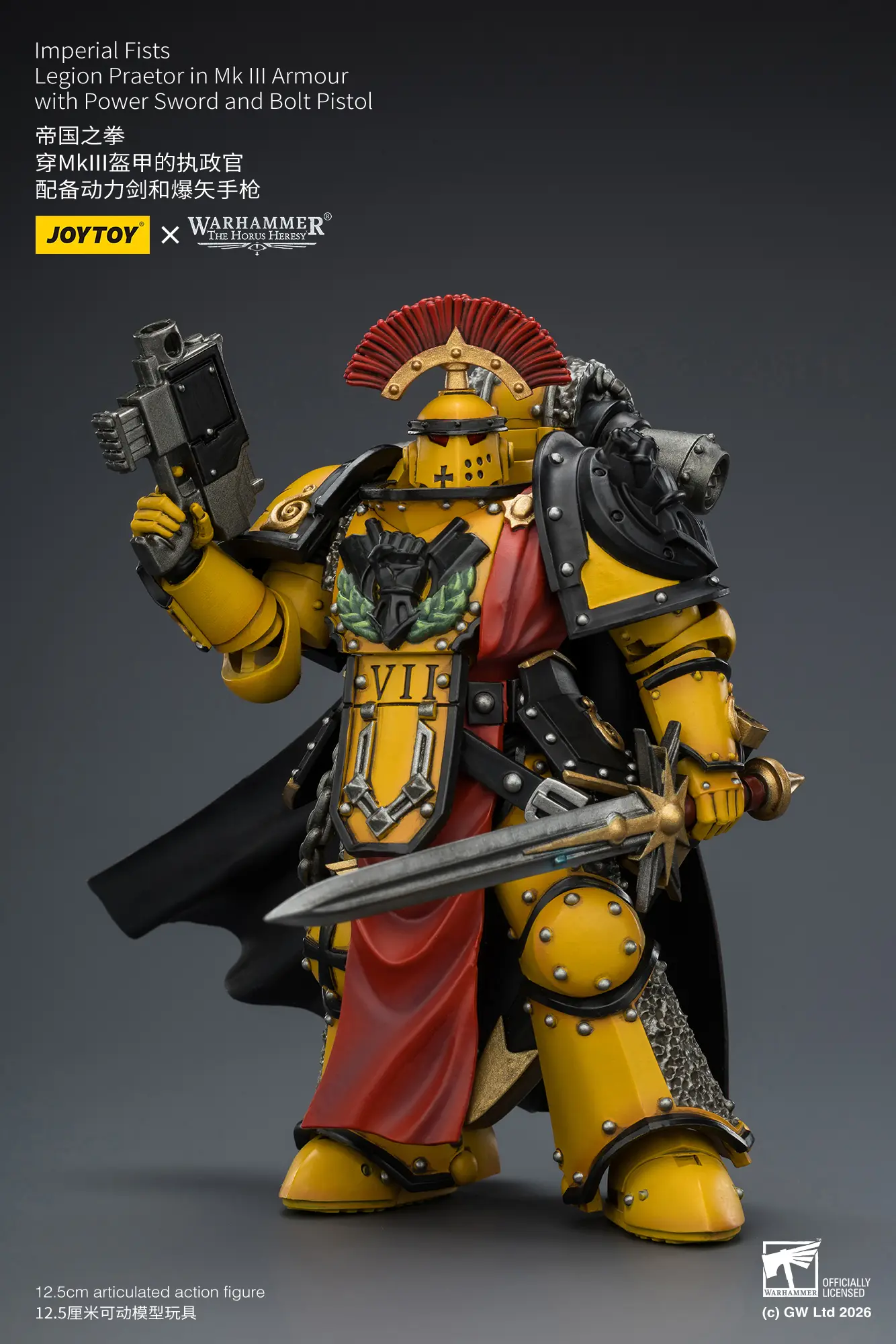 Action Figure - Imperial Fists Legion Praetor in Mk III Armour with Power Sword and Bolt Pistol 1 18 - JOTYOY Warhammer The Horus Heresy and 40K rectangle image 3 Action Figure Imperial Fists Legion Praetor In Mk Iii Armour With Power Sword And Bolt Pistol 1 18 Jotyoy Warhammer The Horus Heresy And 40k Rectangle Image 3