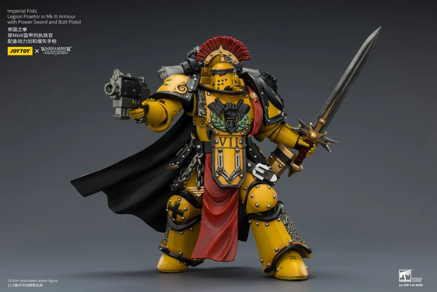 Action Figure - Imperial Fists Legion Praetor in Mk III Armour with Power Sword and Bolt Pistol 1 18 - JOTYOY Warhammer The Horus Heresy and 40K rectangle image 5 Action Figure Imperial Fists Legion Praetor In Mk Iii Armour With Power Sword And Bolt Pistol 1 18 Jotyoy Warhammer The Horus Heresy And 40k Rectangle Image 5