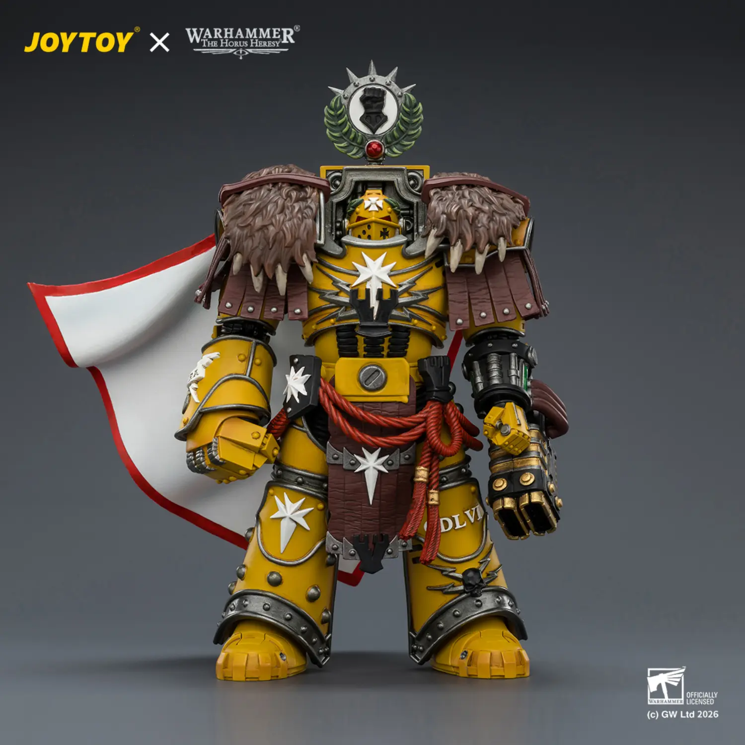 Action Figure Imperial Fists Lord Castellan Evander Garrius, The Tyrant Of Cthonia With The Subjugator And Incineratus 1 18 Jotyoy Warhammer The Horus Heresy And 40k 1