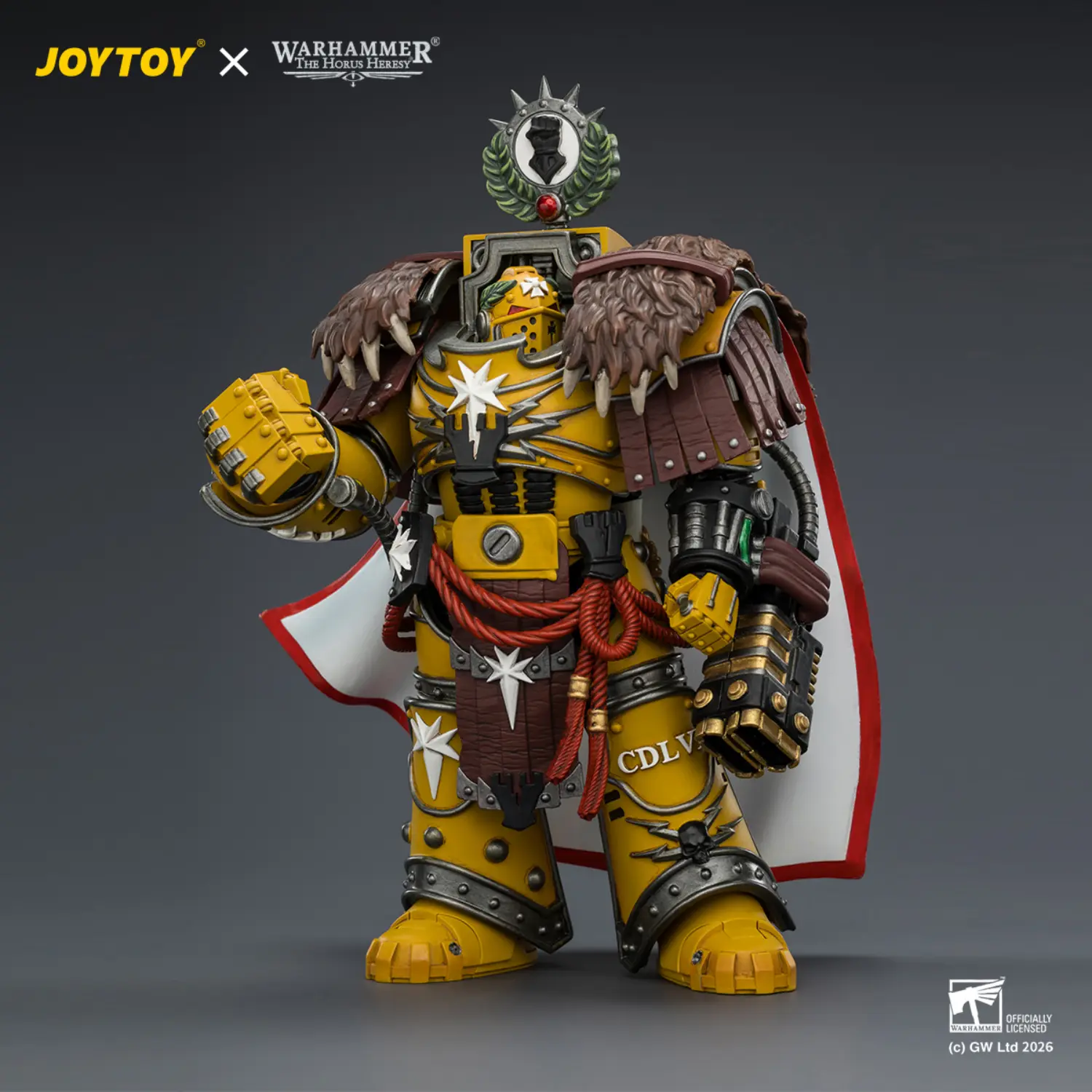 Action Figure Imperial Fists Lord Castellan Evander Garrius, The Tyrant Of Cthonia With The Subjugator And Incineratus 1 18 Jotyoy Warhammer The Horus Heresy And 40k 3